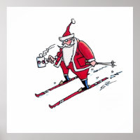 Santa Skiing value matte poster