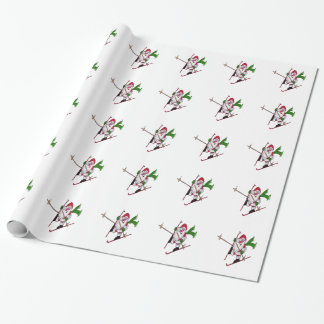 Santa Skiing Wrapping Paper