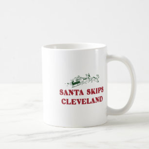 Santa Skips Cleveland Funny Santa Reindeer Xmas Ch Coffee Mug