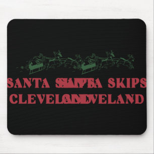 Santa Skips Cleveland Funny Santa Reindeer Xmas Ch Mouse Pad