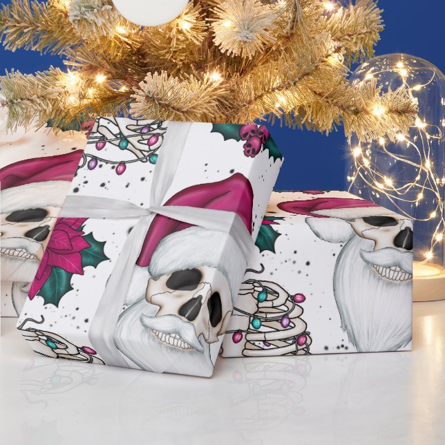 Santa Skull Christmas Wrapping Paper (Holidays)