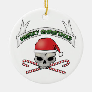Santa Skull & Crossbones Christmas Ornament