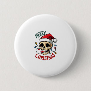Santa Skull Hat Merry Christmas Family Matching Bo 6 Cm Round Badge
