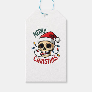 Santa Skull Hat Merry Christmas Family Matching Bo Gift Tags
