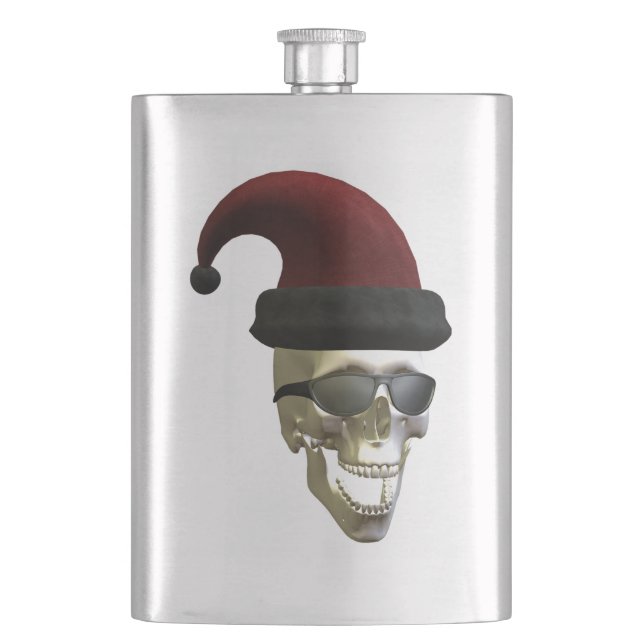 Santa Skull Hip Flask (Front)