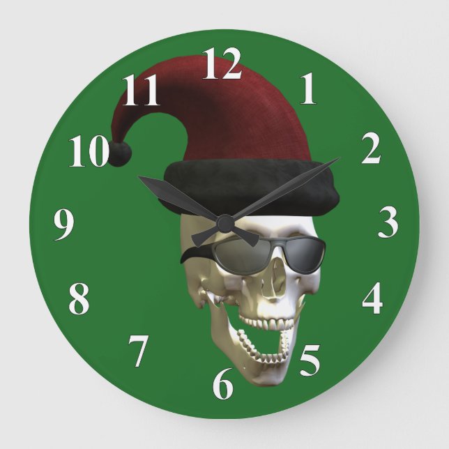 Santa Skull Large Clock (Front)