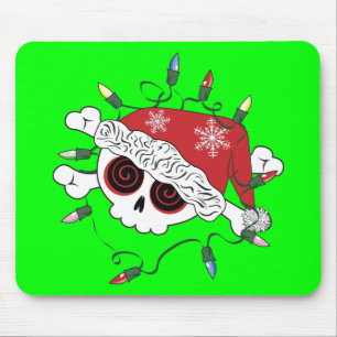 Santa Skull Mouse Pad