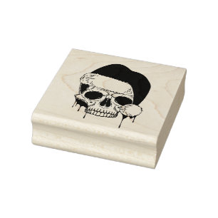 Santa Skull Rubber Stamp