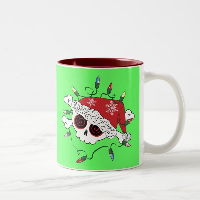 Santa Skull Two-Tone Coffee Mug (Right)