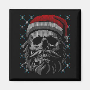 Santa Skull Ugly Christmas Santa Lover Y Christmas Magnet