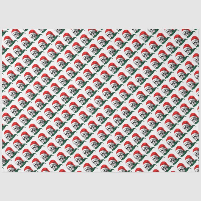 Santa Skulls Christmas  Tissue Paper (Front)