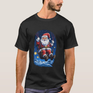 Santa Skydiving Parachute Paragliding Christmas Xm T-Shirt