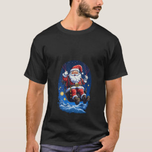 Santa Skydiving Parachute Paragliding Christmas Xm T-Shirt