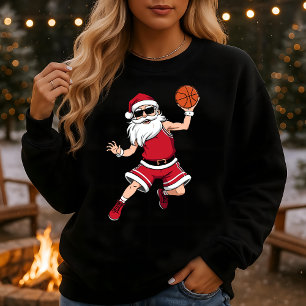 Santa Slam Dunk Basketball Christmas Sweatshirt