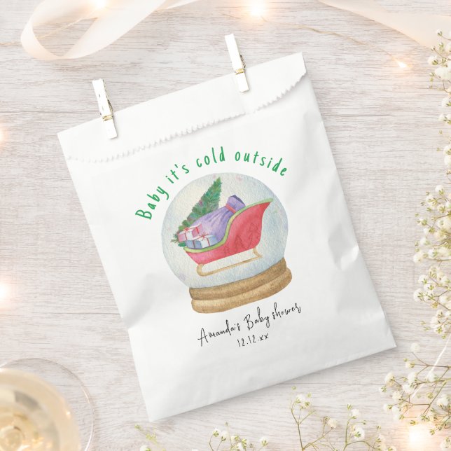 Santa sled - baby it's cold outside  favour bag (Clipped)