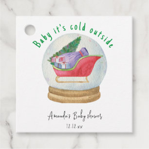 Santa sled - baby it's cold outside favour tags