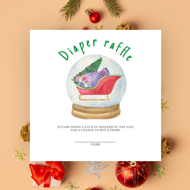 Santa sled - diaper raffle enclosure card (Creator Uploaded)