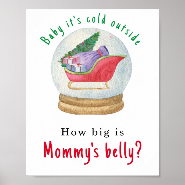 Santa sled - How big is Mummy's belly Poster (Front)