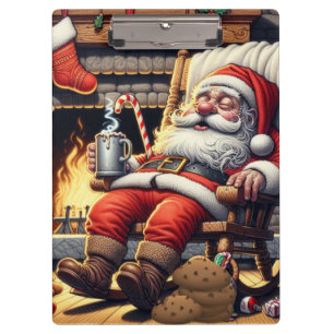 Santa sleeping Christmas Clipboard