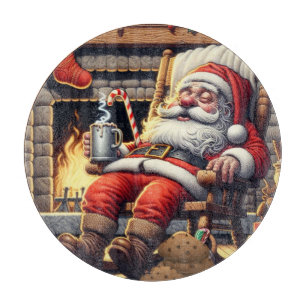 Santa sleeping Christmas Cutting Board