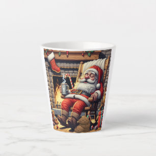 Santa sleeping Christmas Latte Mug