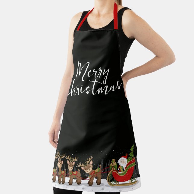 Santa Sleigh and Reindeer Apron (Insitu)