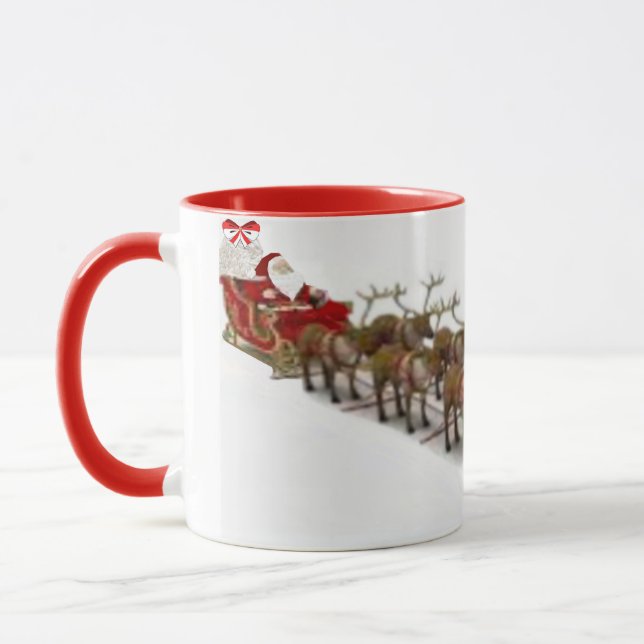 Santa, Sleigh and Reindeer Mug (Left)