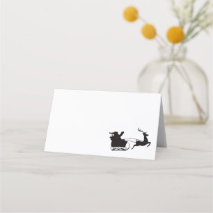 Santa Sleigh And Reindeer Place Card
