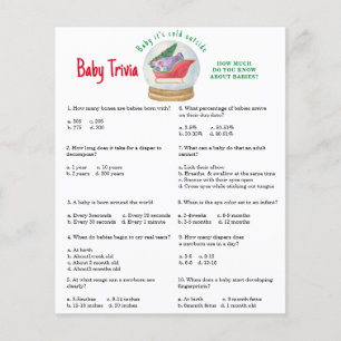 Santa sleigh - Baby Trivia   Baby Shower Game