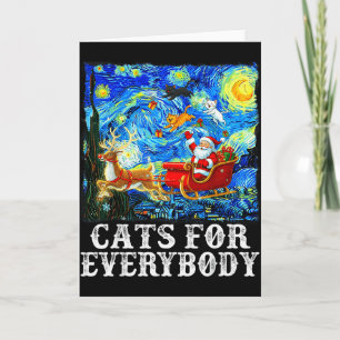 Santa Sleigh Christmas Cats For Everybody Starry N Card