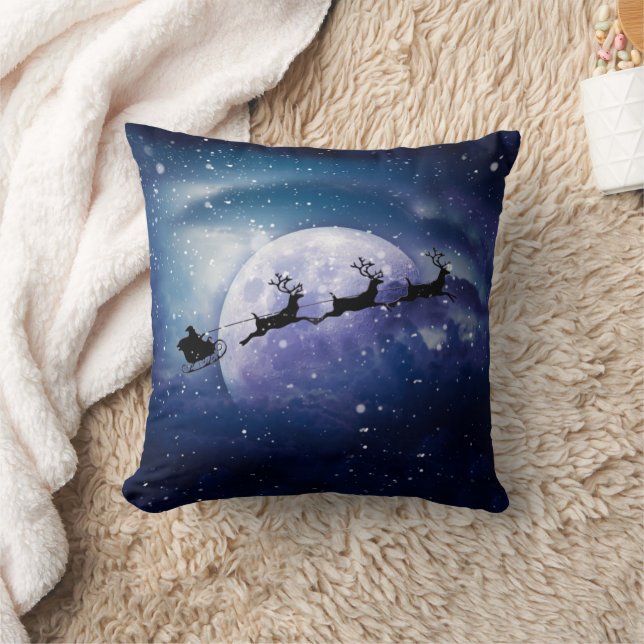 Santa Sleigh | Fantasy Galaxy Christmas Night Sky Cushion (Blanket)