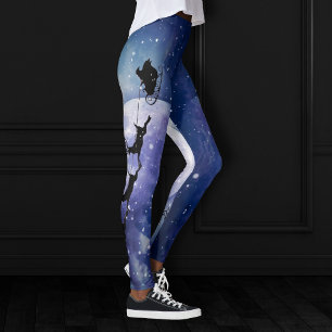 Santa Sleigh   Fantasy Galaxy Christmas Night Sky Leggings