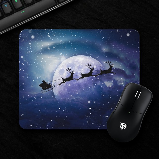 Santa Sleigh | Fantasy Galaxy Christmas Night Sky Mouse Pad (Creator Uploaded)
