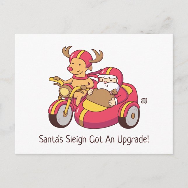 Santa Sleigh Got An Upgrade Funny Christmas Postcard (Front)