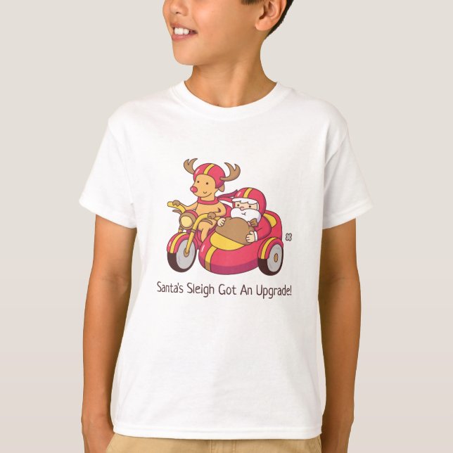 Santa Sleigh Got An Upgrade Funny Christmas T-Shirt (Front)