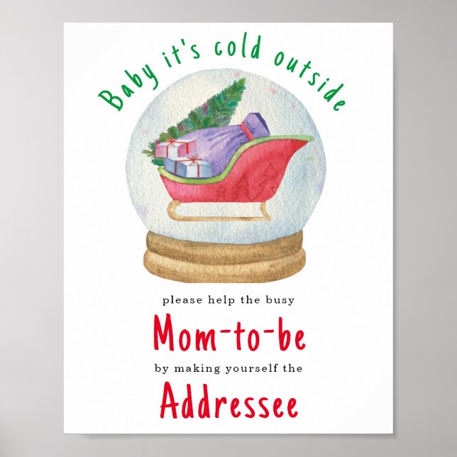 Santa sleigh - Mum to be addressee Poster (Front)