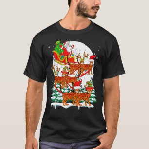 Santa Sleigh Reindeer Bengal Shorthair Cats Xmas C T-Shirt