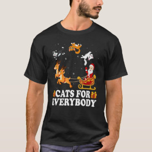 Santa Sleigh Reindeer Cats For Everybody Cat Chris T-Shirt