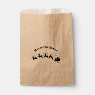 Santa Sleigh Reindeer Christmas Holiday Favour Bag