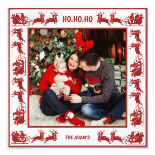 Santa Sleigh Ride Christmas Photo Frame Print