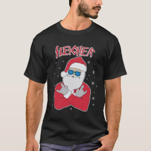 Santa Sleigh Sleigher Death Metal Fan Christmas T-Shirt