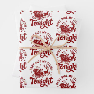 Santa Sleigh Snarky Christmas Sarcastic Humour Wrapping Paper Sheet