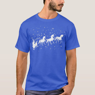 Santa Sleigh Unicorn Christmas Pajama Xmas Family T-Shirt