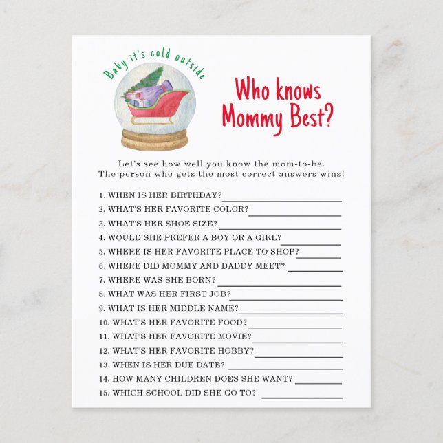 Santa sleigh - Who knows mummy best (Front)