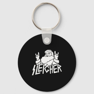 Santa Sleigher Funny Christmas For Metalheads Key Ring
