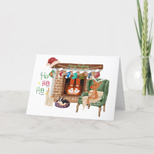 Santa Slippers Christmas Card