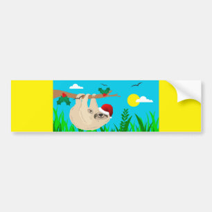 santa sloth bumper sticker