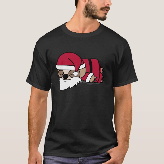 Santa Sloth in Xmas Eve T-Shirt (Front)