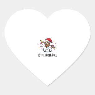 Santa Sloth Riding Unicorn Funny Girl Christmas T- Heart Sticker