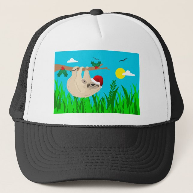 santa sloth trucker hat (Front)